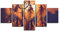 XSHUHANP Kunstdrucke Auf Leinwand Gemälde Wandkunst Für Wohnzimmer Wohnkultur 5 Stücke Sonnenuntergang Dreamcatcher Bilder Hd Druckt Feder Poster Rahmen