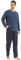 YUSHOW Ensembles de Pyjama Homme Hiver Henley T-Shirt en Polaire à Long Manche Ultra Doux Flanelle Bas de Pyjamas Carreaux avec Poches Vêtements de Détente, Carreaux Bleu Marine+Bleu Marine, L