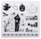 Rayher Clear Stamps Halloween, Bogen 102,5 x 97 mm, 13 Motive, klare, transparente Stempel, durchsichtig, Silikonstempel, 50252000, Natur, 15