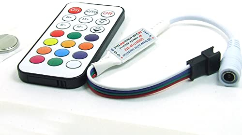 POPESQ® 1 Stk. x 21 Tasten 5-24V RF RGB Led Controller WS2815 WS2813 APA102 SK9822 Neo Pixel 4pin Batterie inklusive #A4482