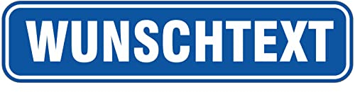 Magnetschild selbst beschriften gestalten Autoschild magnetisch 30x7cm (1 Stück, blaues Schild, Rahmen weiß)