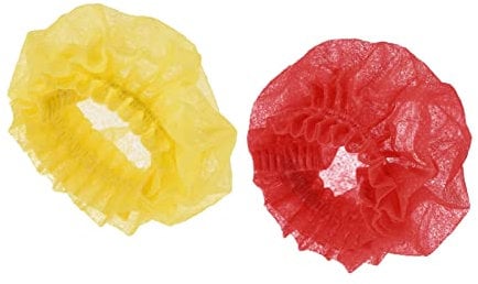 sourcing map Disposable Microphone Cover Mic Windscreen Covers Non-Woven Red/Yellow for Handheld Microphone, Pack of 120