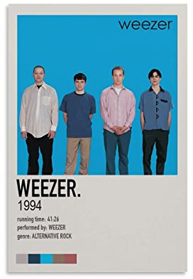 Weezer Weezer (1994) Album Leinwand Poster Gemälde für Zuhause Schlafzimmer Wohnzimmer Büro Dekorative 20 x 30 cm