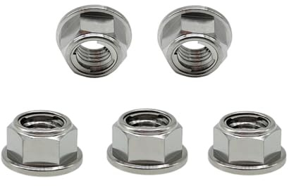 RISON Titanium Nut Titanium Flange Full Metal Lock nut M10*1.5 Titanium Sprocket Nut Original 6AL4V Titanium Flange Lock Nut Pack of 5