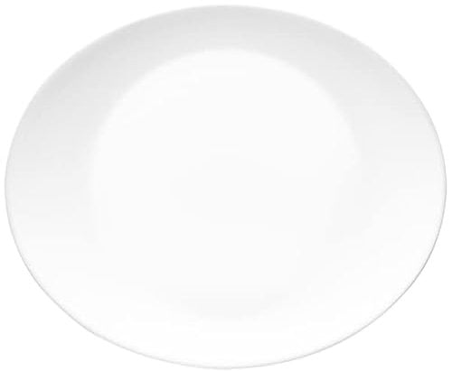 Bormioli Rocco ‘Prometeo’ Serving Platters/Steak Plates/Extra-Large Dinner Plates - Oval Shape/Strong Tempered Opal Glass – Microwave & Dishwasher-Safe – Luxury Italian Tableware (2)