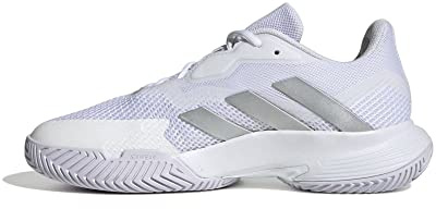 adidas Women's CourtJam Control Tennis Shoes, Cloud White/Silver/Cloud White, 5.5 UK