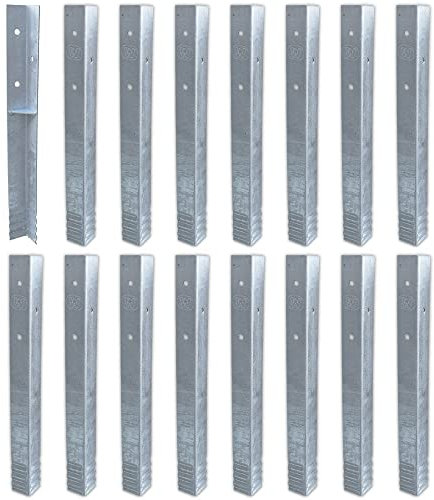 Wickey SolidLock Winkelanker aus feuerverzinktem Stahl für Spieltürme, Schaukeln, Stelzenhäuser - 16er-Set Anker inklusive Schrauben - Bodenanker, Erdanker 500x45x45 mm