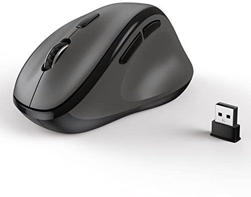 Micropack Souris sans Fil Ergonomique avec dongle USB pour PC, Ordinateur Portable et Bureau - Souris Verticale avec clics Silencieux - Longue durée de Vie de la Batterie jusqu'à 1600 DPI (Ferreux)
