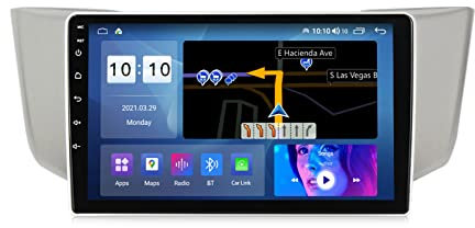 NUGIX Android 10.0 Auto Stereo 2 DIN Radio Für Lexus RX-300 2003-2009 GPS-Navigation 9in Touchscreen MP5 Multimedia Player Video Receiver Mit 4G/5G WiFi DSP CarPlay, M200S