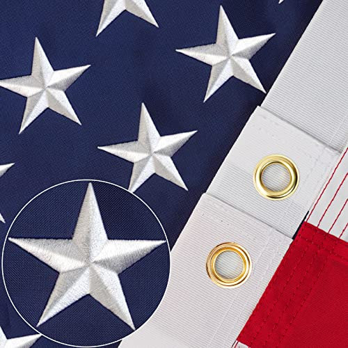 Addensare bandiera americana, bandiere degli Stati Uniti 3x5 Outdoor Made in USA High Wind, 3x5 bandiera americana all'aperto resistente con stelle ricamate, bandiera americana in nylon 420D con