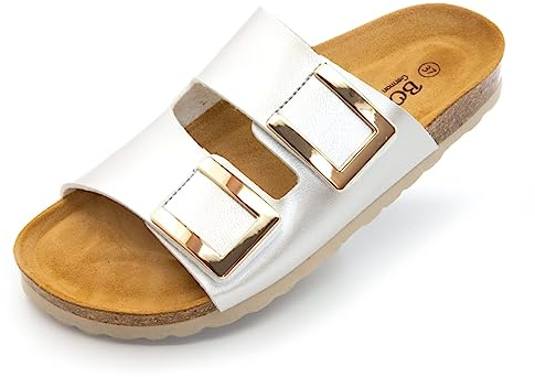 BOnova Marbella Bonoperlato Pantolette Damen in 3 Farben und von Größe 36 bis 42. Die elegante Pantolette für den Sommer. Bequemes Kork Fußbett – Laufen wie auf Wolken. Hergestellt in der EU