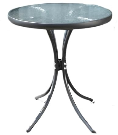 Living Out Garden Glass Table, Diameter 23.6 x Height 27.6 inches (60 x 70 cm), 13.5 lbs (6.14 kg), Garden Furniture, Cafe, Dining Table, Outdoor, Glass, Assembly