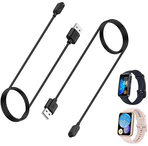 HOMTERN 2-Pack Chargers for Huawei Band 8/Band7/Band 6/Band 6 Pro,Watch Fit/Fit Mini/Fit 2,for Honor Band 7/Band 6/Watch ES,3.3ft USB Charging Cable Stand Dock Smartwatch Accessories