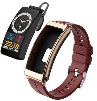 POCHY Bracciale intelligente con auricolari TWS BT 5.2, Smartwatch con auricolari, Chiamata Bluetooth, Fitness Tracker, Cardiofrequenzimetro, Pressione sanguigna, Musica, Nero