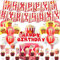 Palomitas de maíz decoraciones de fiesta de cumpleaños - pancartas, cupcakes, decoración para tartas, globos para noche de película, carnaval, accesorios de circo