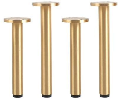 4 pièces Pieds de Meubles en laiton,Pieds Cabinet Réglable Pieds de Support Canapé Modernes Pour Armoire Canapé Table Basse Meuble Tv Et Autres (25cm(9.8in))