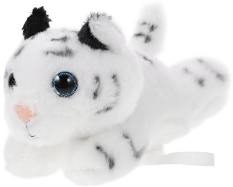 Warmhm Tier Spielzeug Tiger-Modelle Tiger-Requisite weißer Tiger Tigerverzierung ausgestopfter Tiger Plüsch-Tiger-Ornamente Cosplay Geschenk unheimlich Baby Reisen Puppe PP Baumwolle