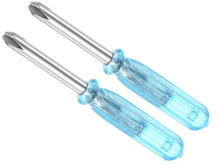 CoCud Mini Tournevis Phillips, Taille 3,0 mm, Longueur 45 mm, Acier au Carbone, Petit Tournevis Cruciforme avec Poignée Antidérapante - (pour Lunettes, Montre), 2 Pièces.