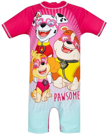 PAW PATROL Badeanzug | Schwimmanzug Mädchen | Mädchen Einteiliger Badeanzug | Rosa 128