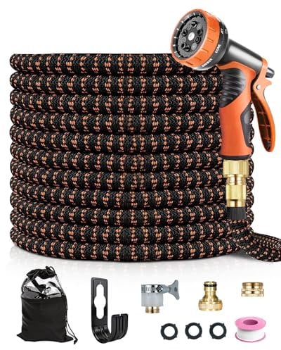 Evolpor 150FT Expandable Garden Hose, Upgraded 10 Functions Spray Nozzle, Leakproof Expanding Hose with 4-Layer Latex Core, Flexible Hose Pipe with 3/4&1/2 Metal Connectors, Easy Storage