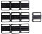 Set di 10 clip in plastica per reggiseno bikini, ganci per costumi da bagno, accessori per bikini, chiusura a nastro, gancio e chiusura per cucire, Nero, 30 mm, Taglia unica