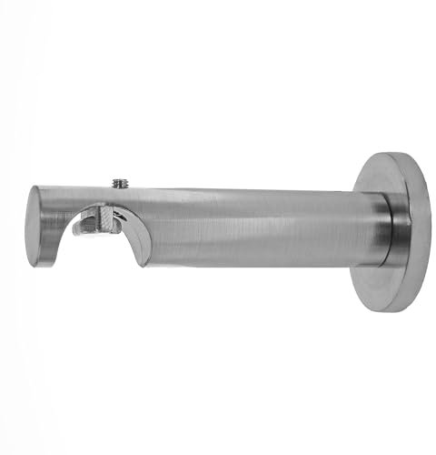 BASIT Wandträger für Gardinenstangen 1-läufig Edelstahl Look I Gardinenstangen Träger 16mm Wandbefestigung für Innenlauf Gardinenstangen Halterung Vorhangstange H70