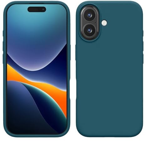 kwmobile Case Compatible with Apple iPhone 16 Case - TPU Silicone Phone Cover with Soft Finish - Teal Matte