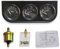 Set mit 3 Universal-Uhren, 52 mm, Voltmeter, Öldruck, Öltemperatur, mit Halterung