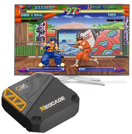 Neocade GO15 Retro-Videospielkonsole, Integrierte 12 VISCO- und 18 PIKO-Retro-Spiele mit echter Lizenz, Unterstützt Online-Kämpfe in Echtzeit über die GlobalMatch-Spieleplattform
