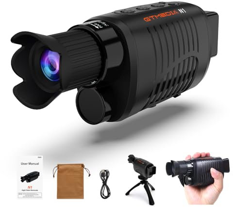 Digitales Nachtsichtgerät Monokular für 100% Dunkelheit,Weitentfernung Nachtsicht Monokular, Infrarot Nachtsichtbrille für Jagd und Camping, mit Foto- & Videoaufnahme (32GB SD-Karte)