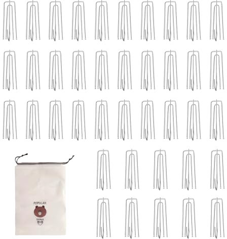 Curtain Hooks Metal Curtain hooks Pinch Pleat Hooks Curtains Pins 40 Pack Tape Heavy Duty Zinc Metal Drapery Pin Hooks, for Pencil Pleat Curtains, curtain four-claw hooks