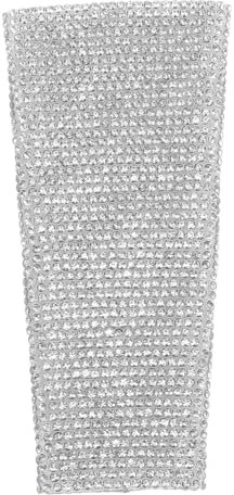 Sunicon Microphone Handle Cover Glass Sparkly Bling Rhinestone Mic Decorative Sleeve Wrap for SM58 Microphone (Silver)