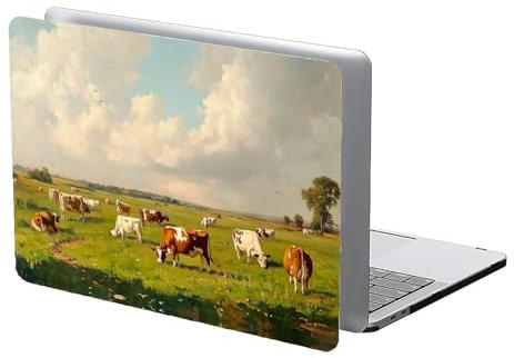COTAIL Kompatibel mit MacBook Air 13,3 Zoll 13,6 Zoll Hülle 2022 2021 2020 2019, Kunststoff-Hartschalenhülle, 13,6 Air (A2681) M2 2022, Kühe und Schafe
