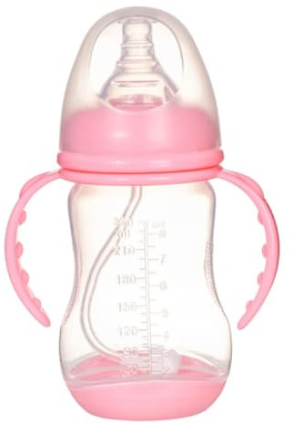 MOBUTOFU Botella De Leche Portátil Para Bebé y Pequeños Con Diseño De Agarradera y Pajita 240ML Color Ideal Para El Aprendizaje De La Bebida y Uso Diario