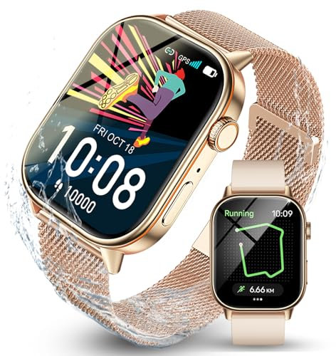LOYEWAIER Smartwatch Damen Herren mit Telefonfunktion 2,01'' HD Smart Watch Fitnessuhr mit GPS IP68 wasserdichte Sportuhr 178+ Sportmodi Schlafmonitor Herzfrequenz Fitness Tracker für Android iOS