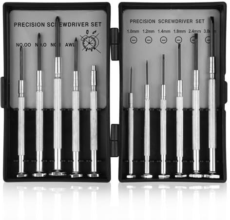 11 in 1 Feinmechaniker Schraubendreher Set,Mini Schraubenzieher Set,Uhrmacherwerkzeug Set,Schraubendreher Set Klein für Uhren Brillen Computer Reparatur
