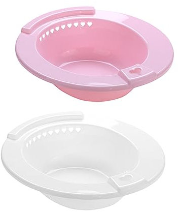 HOODANCOS 2Pièces Bassin de Bain Sitz Lavabo Bidet pour Salle de Bain Confort Ergonomique et de Nettoyage Economique et Pratique pour Mobilité