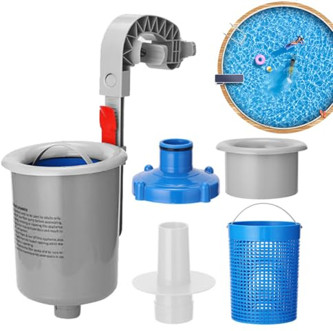 Kit skimmer pour piscines hors sol, dispositif de nettoyage avec montage mural pour entretien de piscine - pièces détachées pour cadres métalliques tubulaires jardin