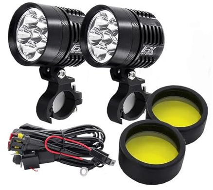 SJSJJAH 2 STÜCKE Universal L6X Scheinwerfer LED Motorrad Motorrad 8000LM Moto Scheinwerfer Wasserdicht Nebel Spot Motos Birne Super helle 12 V(Always bright A)