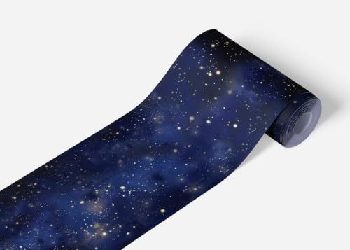 AG Design Selbstklebende Bordüre Universum, AWB 8452 | Wasserfest Dekoration für Wände, Möbel, Tapeten, Wandverkleidungen und Türen, Folie | Breite 500 cm x Höhe 13.8 cm