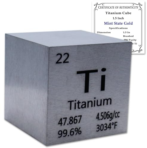 99,6 % reiner Titanwürfel, 3,8 cm | Elementdesign mit Echtheitszertifikat