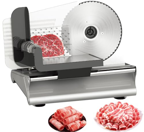 Affettatrice Elettrica Professionale, Affettatrice Per Pane In Acciaio Inossidabile Da 200 W Con Spessore Regolabile Da 1 A 15 Mm, Lama Da 19 Cm, Facile Da Pulire, Per Casa, Formaggio, Verdure