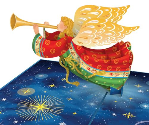 papercrush Pop-Up Karte Weihnachtsengel, 3D Weihnachtskarte mit Christkind | Nostalgische Grußkarte mit christlichem Motiv für Frauen (Mama, Oma, Ehefrau) und Enkelkinder, Handgemachtes Weihnachtsbillet
