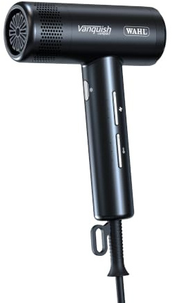 Wahl Vanquish Kompakter Haartrockner mit Ionentechnologie, Schwarz | Kompakter Haartrockner, digitaler Motor 101.000 U/min, Ionentechnologie, 3 Geschwindigkeiten, magnetische Aufsätze