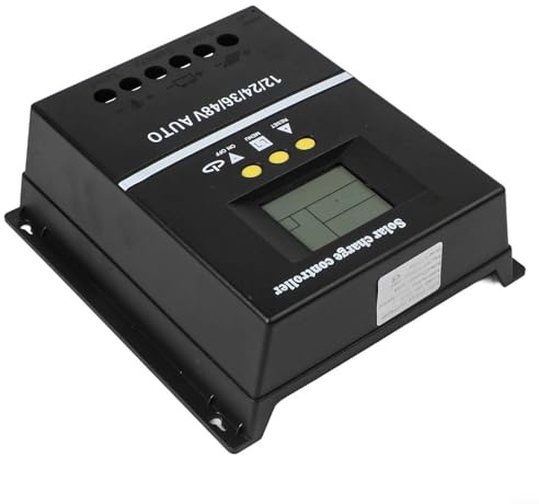 MPPT Contrôleur de charge solaire 200 A, contrôleur de panneau solaire avec écran LCD, reconnaissance automatique de tension 12 V 24 V 36 V 48 V, régulateur de batterie avec double port USB