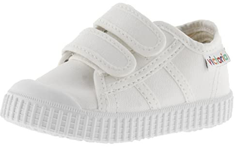 victoria Basket Unisex 1915 Lona & Tiras Adherentes & Refuerzo Puntera 136606 para Niños Blanco 19