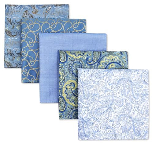 Shlax&Wing 5 Stück sortierte Taschentücher für Herren quadratisch Gr. Einheitsgröße Set31