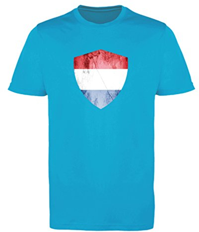 Comedy Shirts - Niederlande Trikot - Wappen: Groß - Wunsch - Herren Trikot - Orange/Royalblau Gr. XL