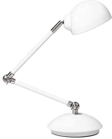 Swing Arm Flexible Desk Lamp Light Study Office Lighting Metal White Helmand