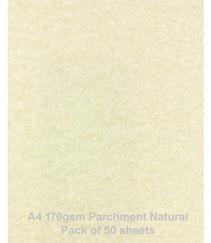 A4 170gsm Parchment Paper Natural Pack of 50 Sheets by ARK